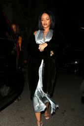 Rihanna Night Out Style - at The Via Alloro Restaurant in Los Angeles 2/21/2016 
