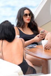 Shay Mitchell Hot in Jeans Shorts - at Yacht With Friends in Miami, FL 2/21/2016