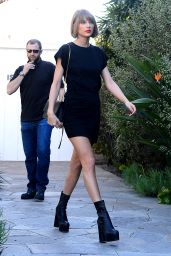Taylor Swift in Mini Dress - Shopping in West Hollywood 2/24/2016