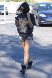 Vanessa Hudgens Leggy in Jeans Shorts - Out in Studio City 2/10/2016