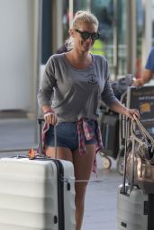 Zelda Williams Leggy in Jeans Shorts - Airport in Sydney, February 2016