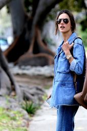 Alessandra Ambrosio Flared Jeans Outfit - Out in Brentwood 3/29/2016