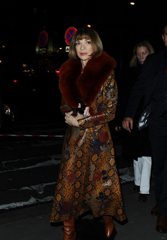 Anna Wintour Night Out Style - Paris, March 2016
