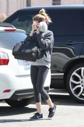 Ashley Tisdale in Leggings - at a Nail Salon in Beverly Hills, March 2016