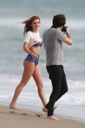Bella Thorne in Bikini - On Set of a Beach Photoshoot in Malibu 3/3/2016