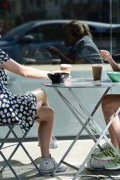Caggie Dunlop Shares Some Interesting News With a Girlfriend in Los Angeles, CA 3/27/2016