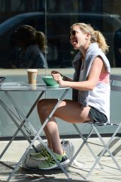 Caggie Dunlop Shares Some Interesting News With a Girlfriend in Los Angeles, CA 3/27/2016