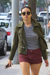 Crystal Reed Leggy in Shorts - Shops in Beverly Hills, CA 3/3/2016