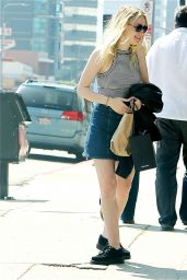 Dakota Fanning  Shows Off Her Legs in Mini Skirt - Out in Los Angeles, March 2016