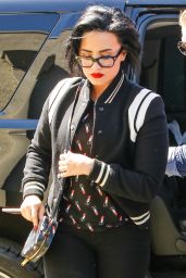 Demi Lovato in Her Signature Red Lip in Beverly Hills 3/16/2016