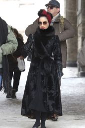 Dita Von Teese - Shopping at the Valentino Store in St Moritz 3/9/2016