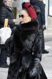 Dita Von Teese - Shopping at the Valentino Store in St Moritz 3/9/2016