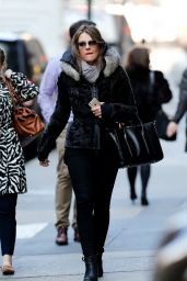 Elizabeth Hurley - Looking warm and Stylish as she Takes a Walk in New York, March 2016