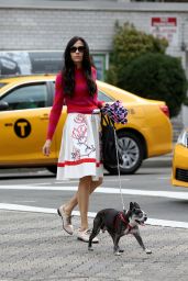 Famke Janssen Walks Home With Her Dog Licorice in New York City 3/10/2016