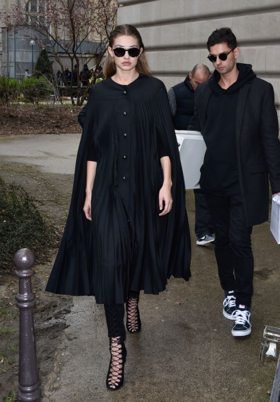 Gigi Hadid - Leaving the Giambattista Valli Fashion Show in Paris, March 2016