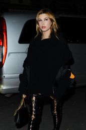 Hailey Baldwin - Arriving for at Costes in Paris, March 2016