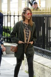 Jessica Alba Casual Style - Out in Paris 3/3/2016 