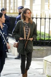 Jessica Alba Casual Style - Out in Paris 3/3/2016 