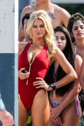 Kelly Rohrbach in Swimsuit on the Set of 