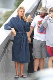 Kelly Rohrbach on the set of 