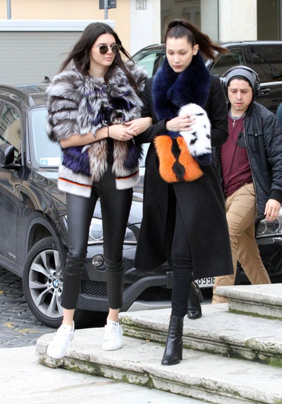 Kendall Jenner and Bella Hadid - Rome, Italy 3/10/2016