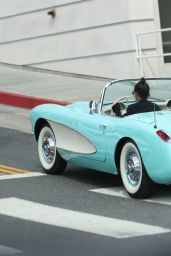 Kendall Jenner Driving Oldtimer in Beverly Hills 3/13/2016 