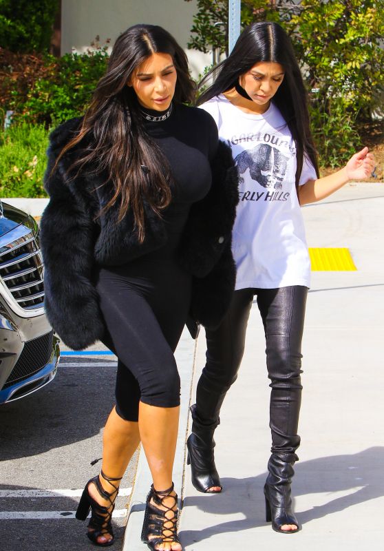 Kim and Kourtney Kardashian have a sisters day in Calabasas 3/9/2016 ...