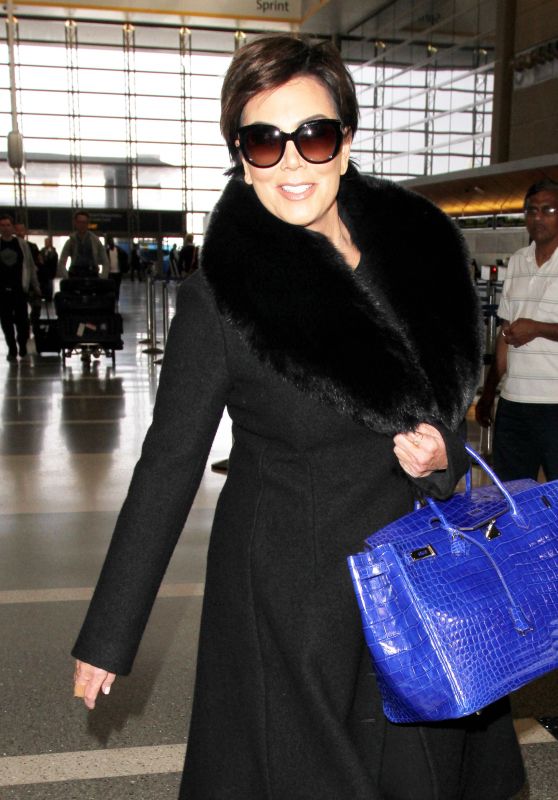 Kris Jenner is Ecstatic as she Catches a Flight to Paris at LAX in Los Angeles 3/2/2016