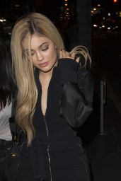 Kylie Jenner Shows Off Her Legs in Black Mini Dress - Out in West Hollywood, March 2016