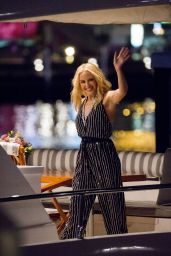 Kylie Minogue - Leaves Qatar Airways Sydney Flight Launch Event in Darling Harbour, March 2016