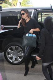Lily Aldridge Wears Black Monochrome - LAX Airport in Los Angeles 3/7/2016