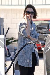 Lily Collins at a Gas Station in Los Angeles 3/8/2016