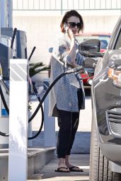 Lily Collins at a Gas Station in Los Angeles 3/8/2016