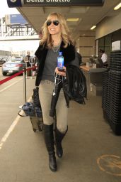 Marla Maples - Flying Out of LAX Wearing Knee-High Boots, March 2016