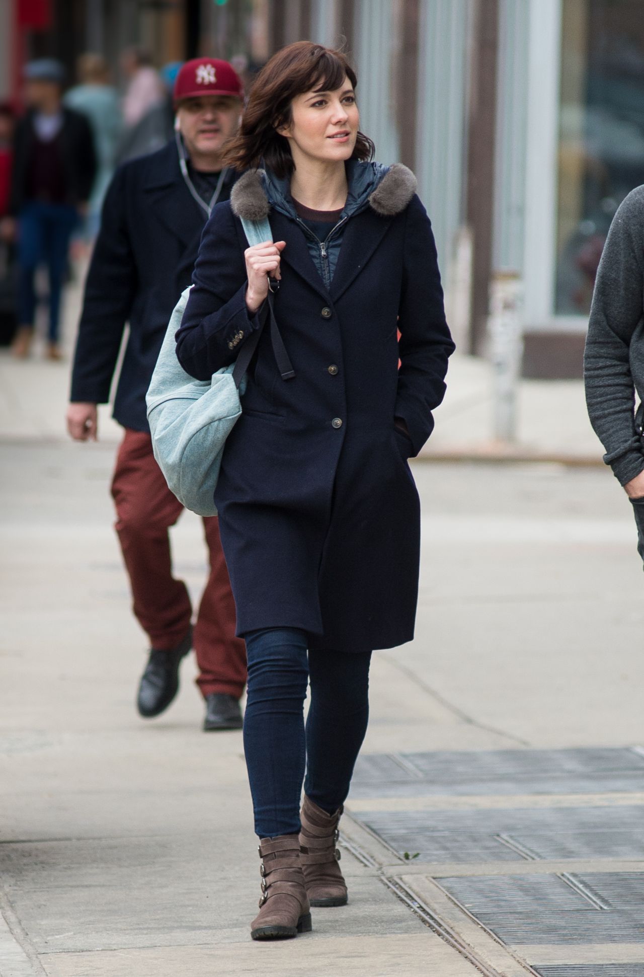 Mary Elizabeth Winstead Street Style - Out in Downtown New York City