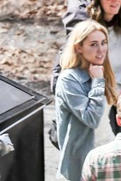 Miley Cyrus on the Set of Woody Allen
