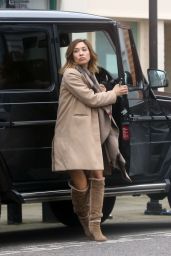 Myleene Klass Highlights Her Toned Legs in Brown Suede Boots - North London, March 2016