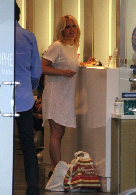 Pamela Anderson at Cristophe Salon in Beverly Hills 3/15/2016 