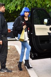 Pia Mia Perez in a Blue Wig and a Sweater Bearing Her Name - Shopping in Woodland Hills, March 2016