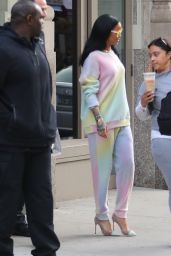 Rihanna in Pastels Similar to a Dyed Easter Egg - Leaving Her Hotel Easter Sunday in New York City 3/27/2016