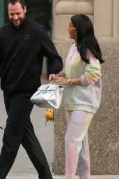 Rihanna in Pastels Similar to a Dyed Easter Egg - Leaving Her Hotel Easter Sunday in New York City 3/27/2016