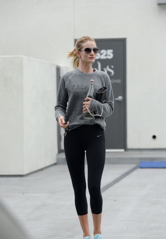 Rosie Huntington-Whiteley in Leggings - Leaving a Gym in West Hollywood 3/21/2016 