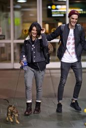 Shenae Grimes and husband Josh Beech - Airport in Vancouver 3/27/2016