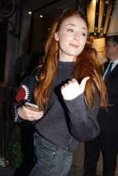 Sophie Turner - Leaving Her Hotel in Paris, March 2016