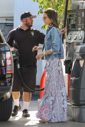 Alessandra Ambrosio at a Gas Station in Los Angeles 4/19/2016