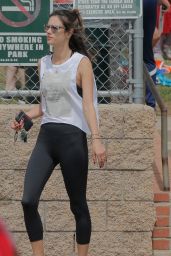 Alessandra Ambrosio in Leggings - Out in Los Angeles, April 2016