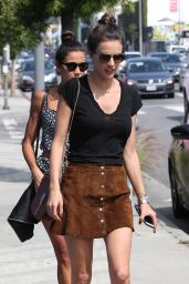 Alessandra Ambrosio in Mini Skirt - Shopping in Los Angeles, CA 4/13/2016