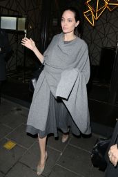 Angelina Jolie Night Out Style - Leaving Quaglino