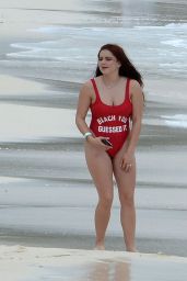 Ariel Winter in a Red Swimsuit - Bahamas 4/6/2016