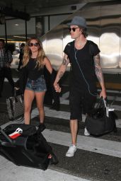 Ashley Tisdale in Jeans Shorts - at LAX Airpot in LA 4/25/2016 